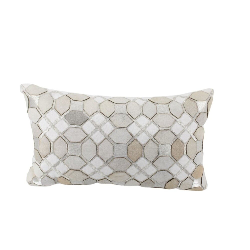 Calisto Home Metallic Embroidered Calf Hair Pillow 93783
